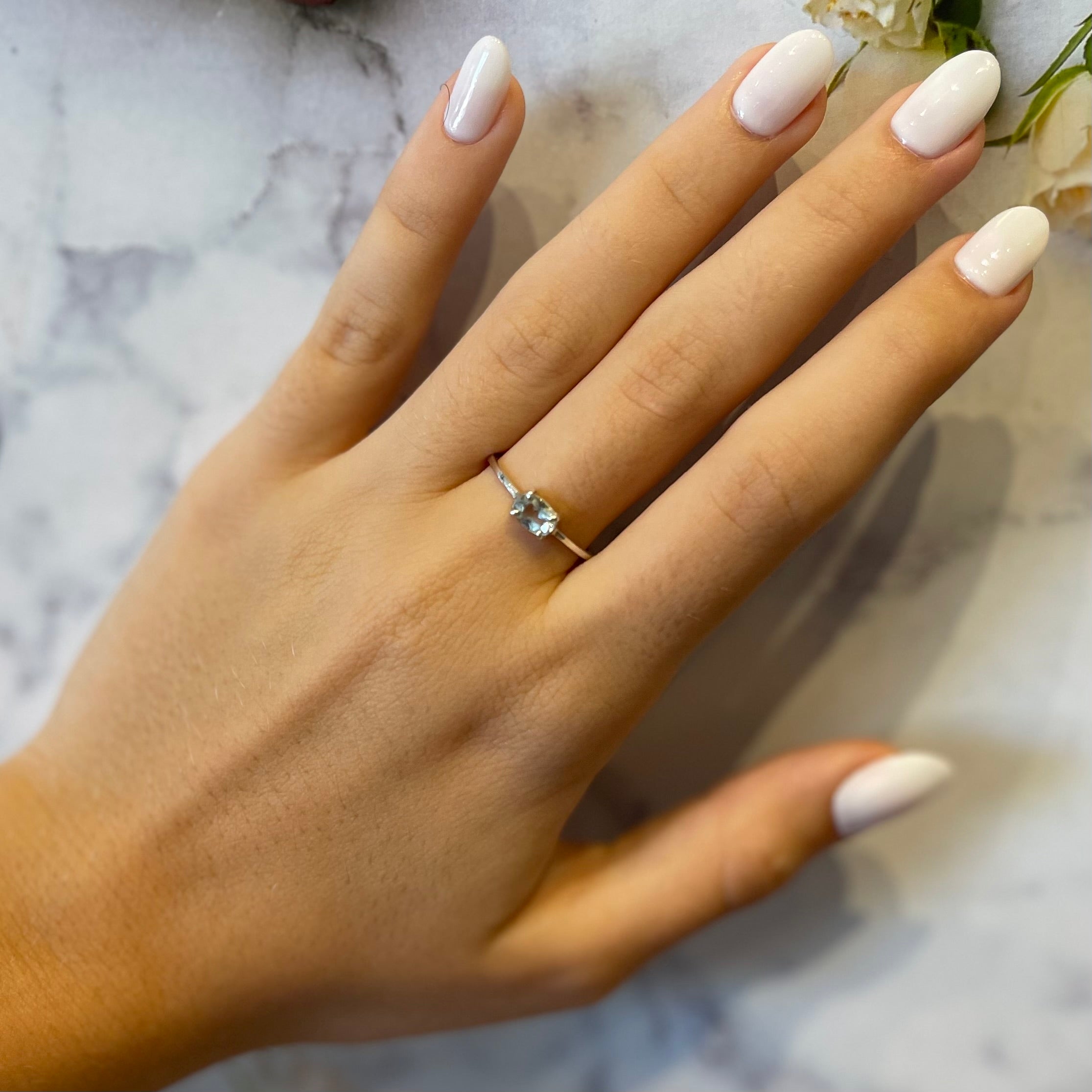 Aquamarine Silver Rings | Fine Silver Rings | Mala Elements