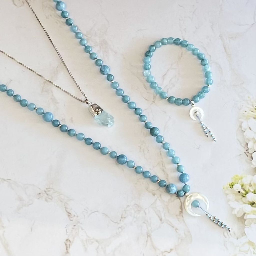 Chandra Aquamarine Bracelet | Aquamarine Bracelet | Mala Elements