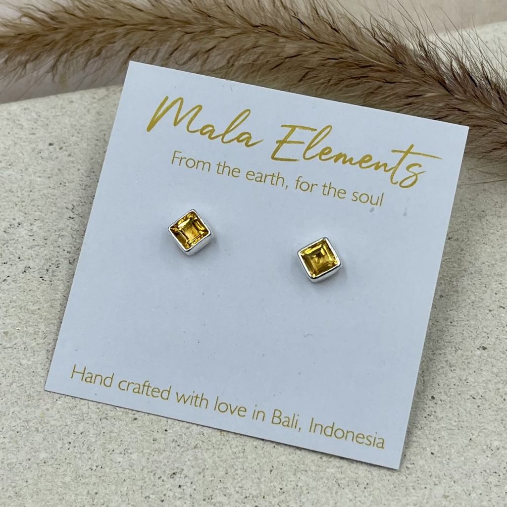 Princess Stud Earrings | Cut Fine Stud Earrings | Mala Elements