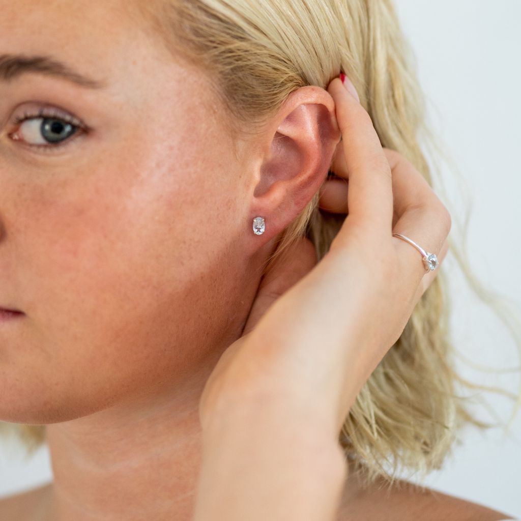 Aquamarine Stud Earrings | Fine Stud Earrings | Mala Elements