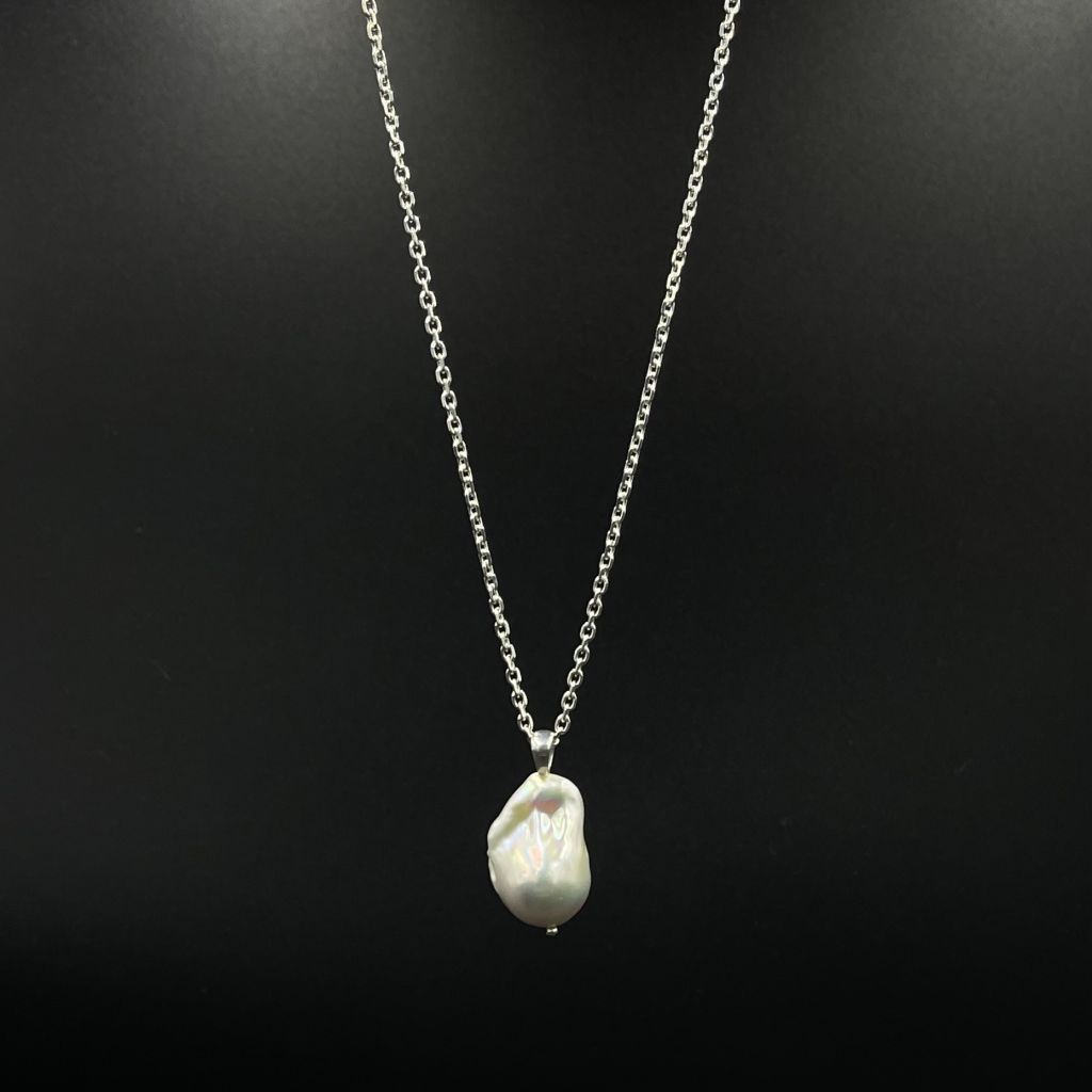 Pearl Pendant and Chain | Baroque Chain | Mala Elements
