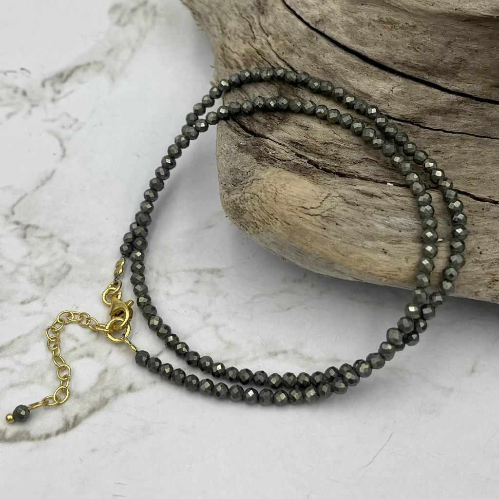 Pyrite Unisex Necklace | Fine Unisex Necklace | Mala Elements