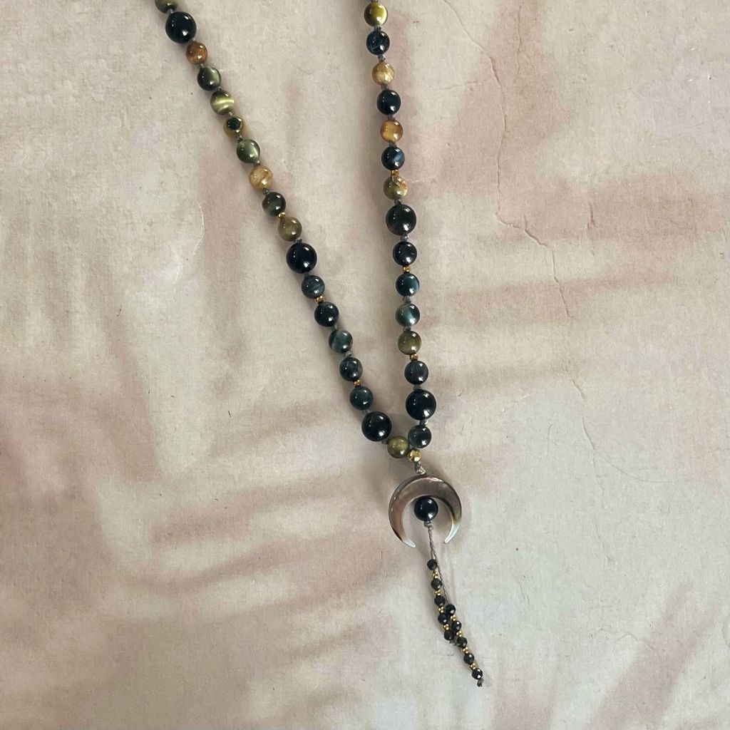 Brown Tiger Eye Mala | Chandra Tiger Eye Mala | Mala Elements