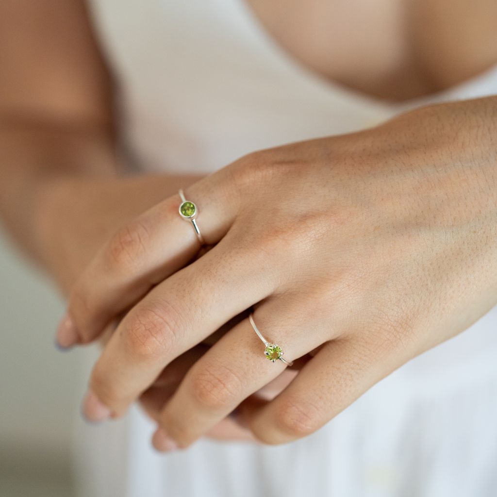Peridot Silver Rings | Fine Silver Rings | Mala Elements