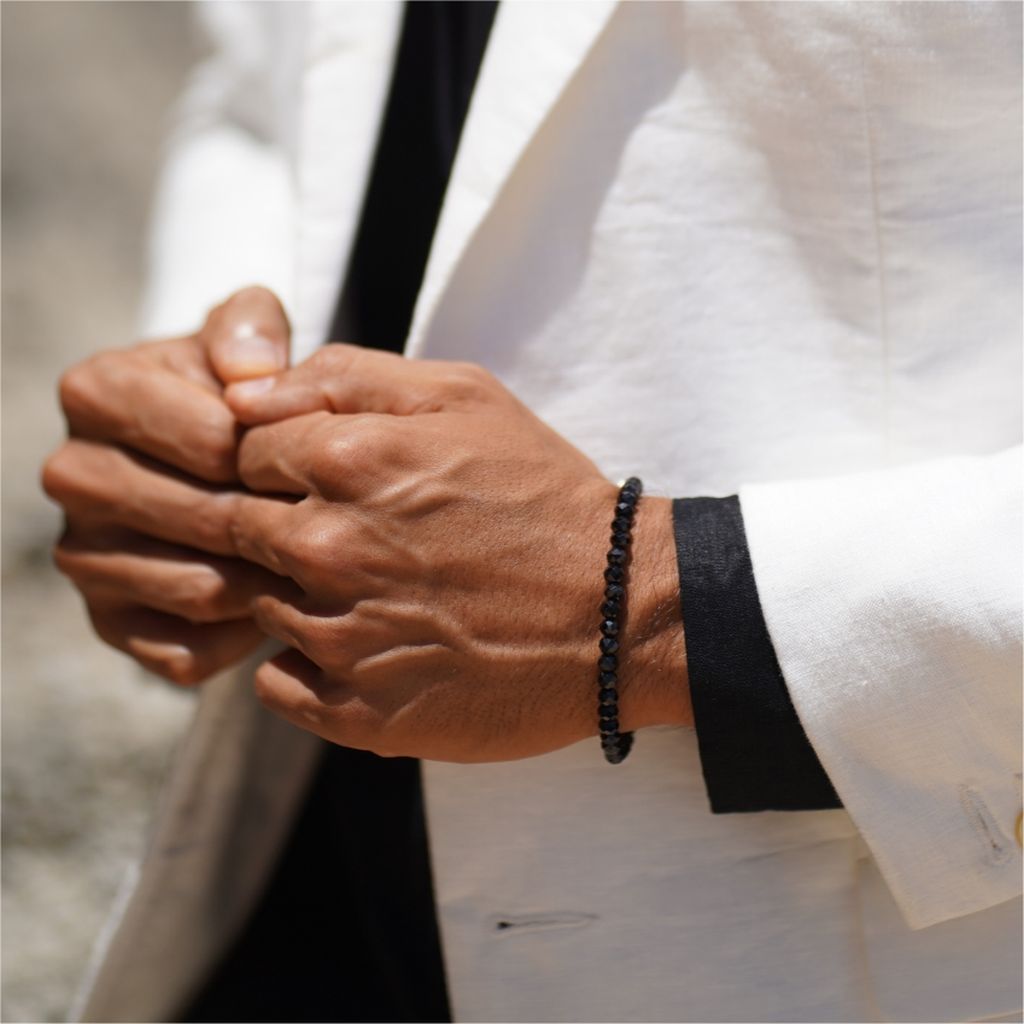 Unisex Spinel Bracelet | Black Spinel Bracelet | Mala Elements