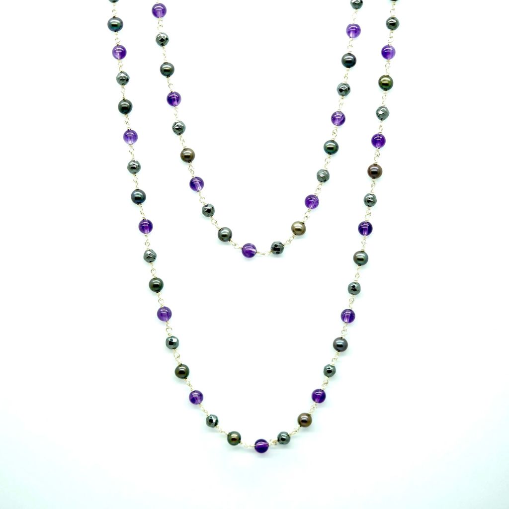 Chain of Wisdom Mala | Hematite Station Necklace | Mala Elements