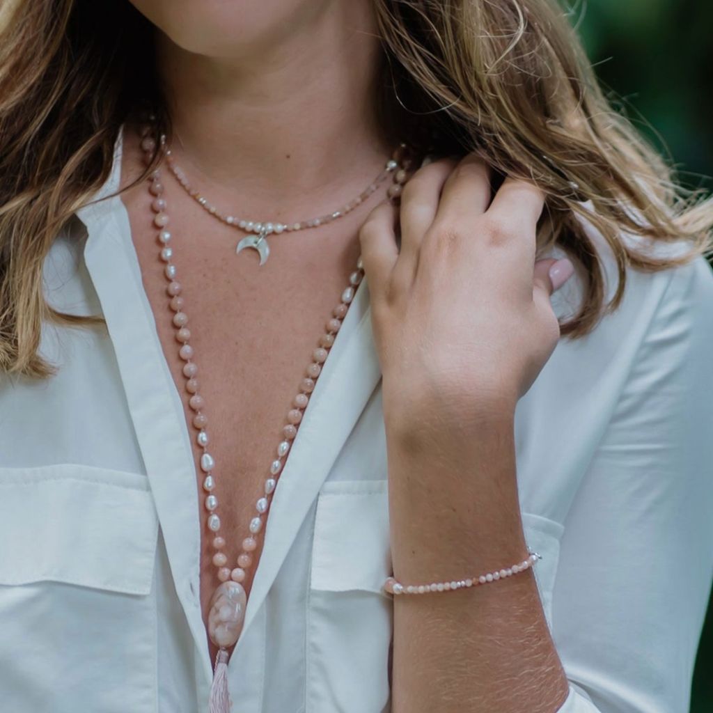 Freshwater Moonstone Necklace | Mala Elements