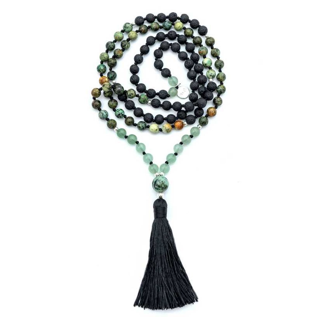 African Turquoise Bead Necklace | Mala Elements
