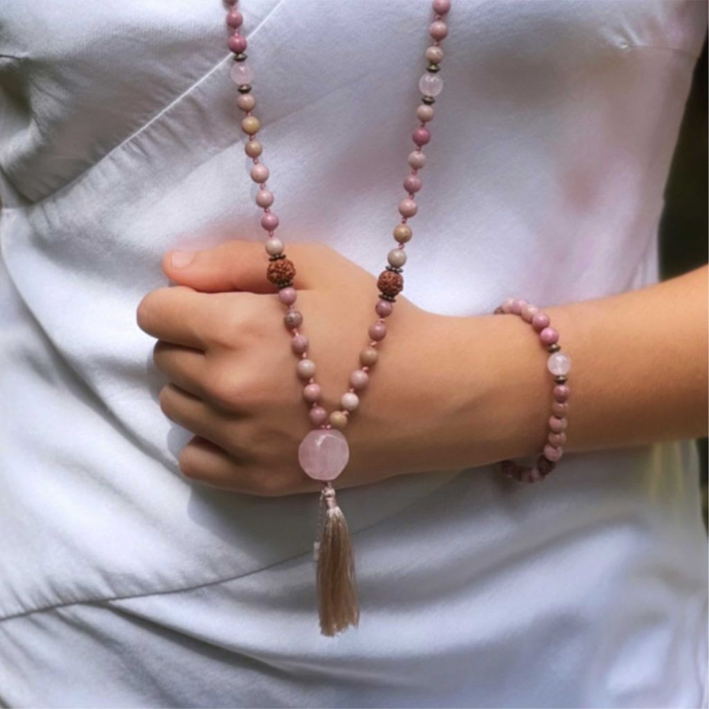 Rose Quartz Mala Necklace | Mala Elements
