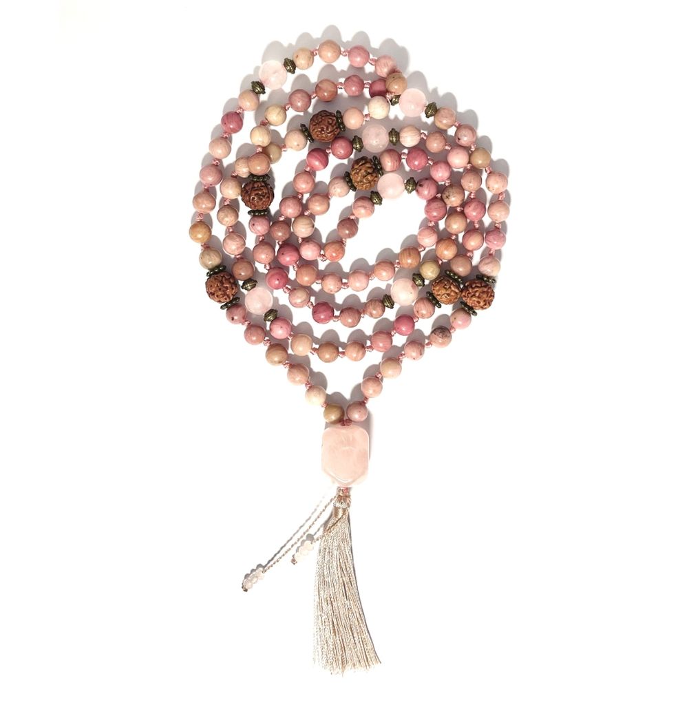 Rose Quartz Mala Necklace | Mala Elements