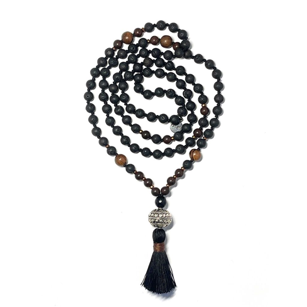 Men's Mala Necklace | Lava Stone Mala Necklace | Mala Elements