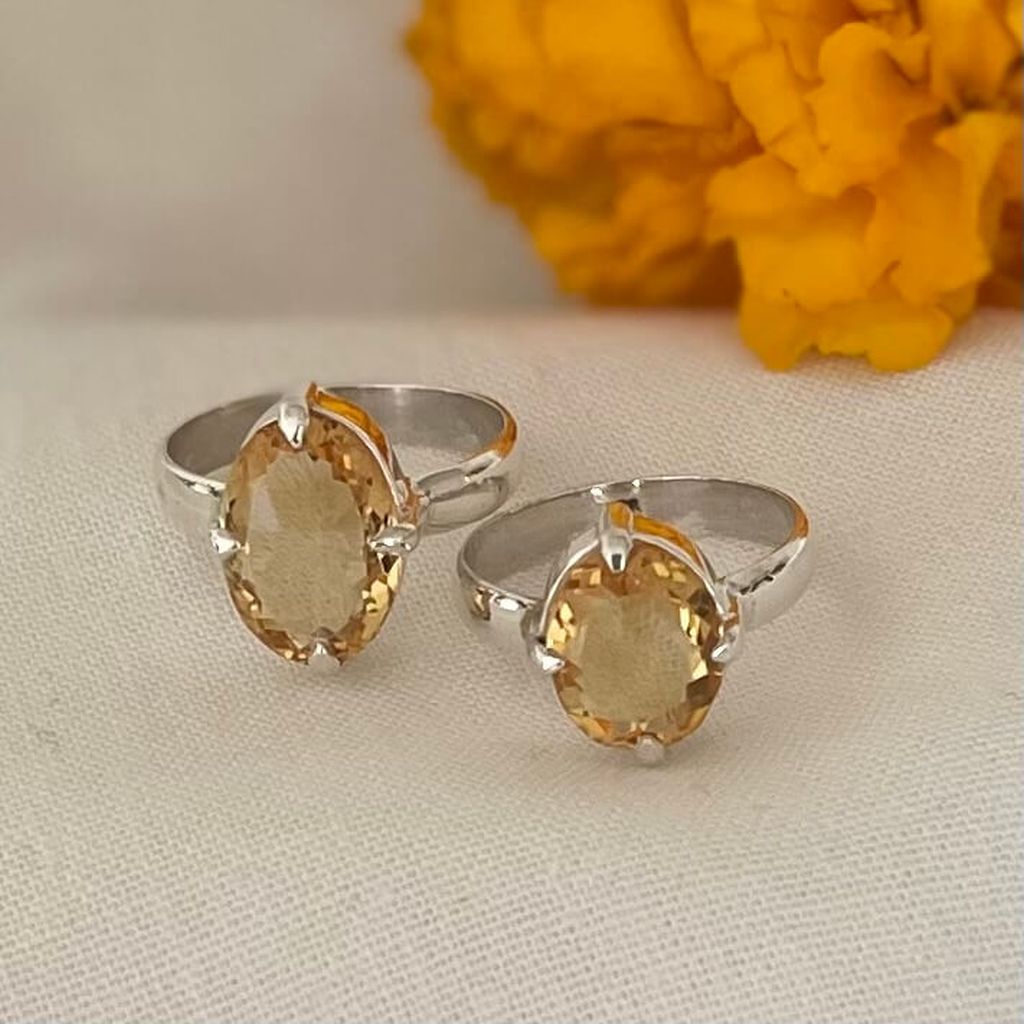 Women's Citrine Rings | Mini Citrine Rings | Mala Elements