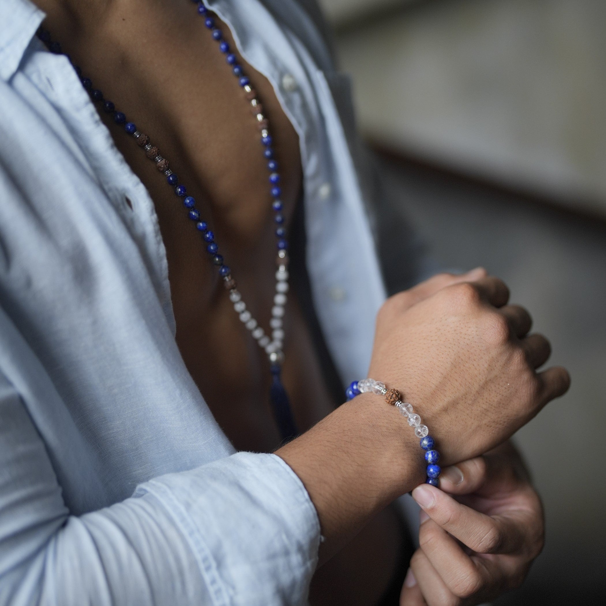 mala elements mens jewellery pyrite necklace