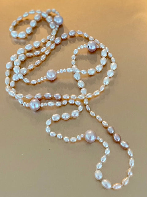 Bella Baroque Long Pearl Necklace