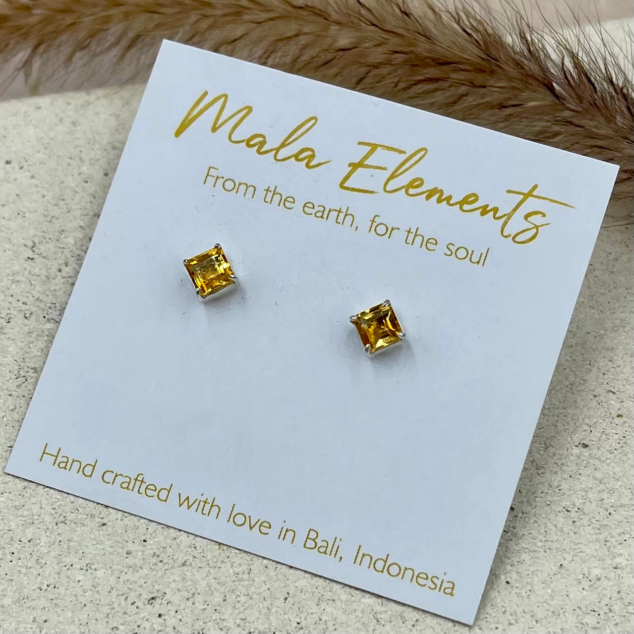 Princess Stud Earrings | Cut Fine Stud Earrings | Mala Elements