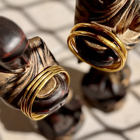 Authentic Thai Buddhist Temple Bangle (Kumlai) Thick