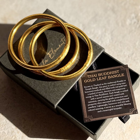 Authentic Thai Buddhist Temple Bangle (Kumlai) Thick