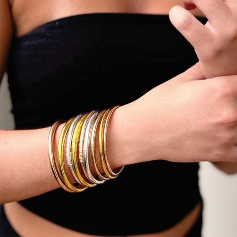 Authentic Thai Buddhist Temple Bangle (Kumlai) Thick