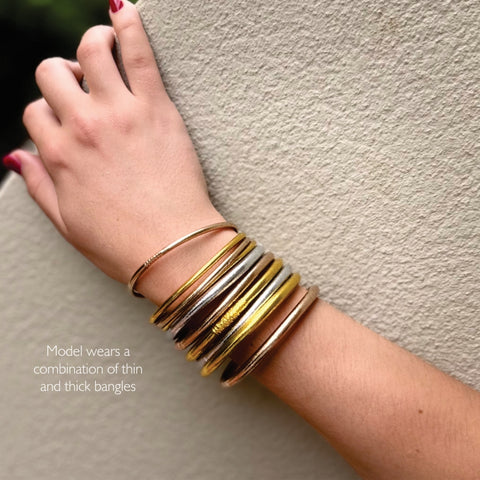 Authentic Thai Buddhist Temple Bangle (Kumlai) Thin