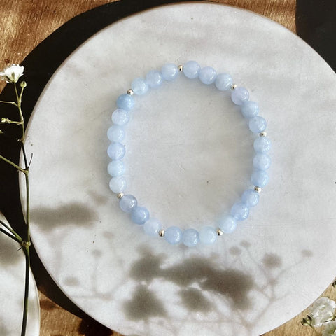 Aquamarine Beaded Bracelets | Mala Elements