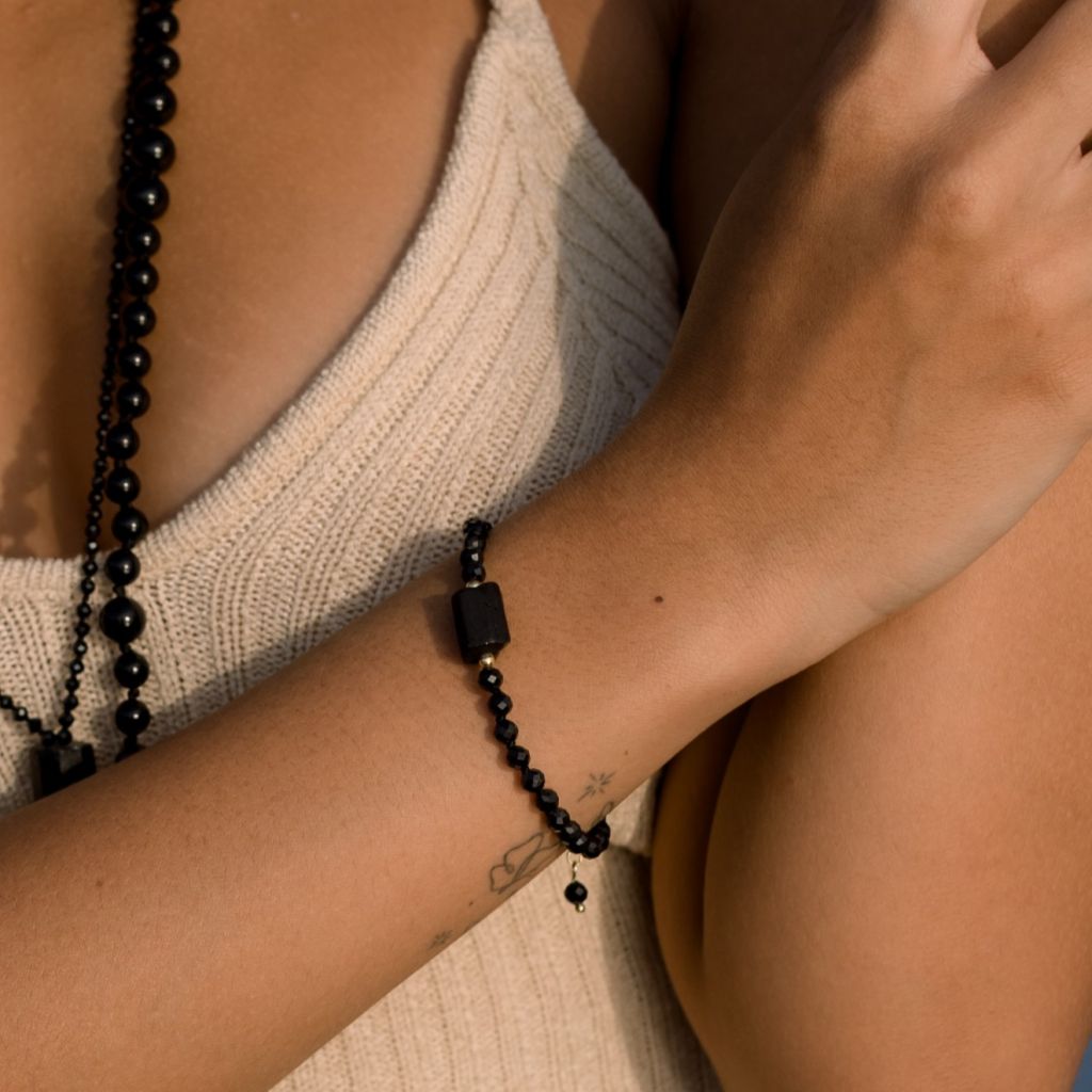 Black Tourmaline Bracelet | Soul Guardian Bracelet | Mala Elements