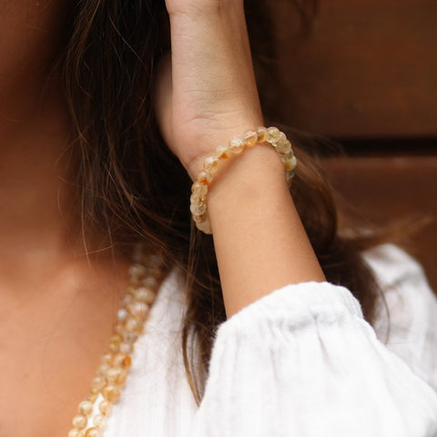 Golden Citrine Beaded Bracelet