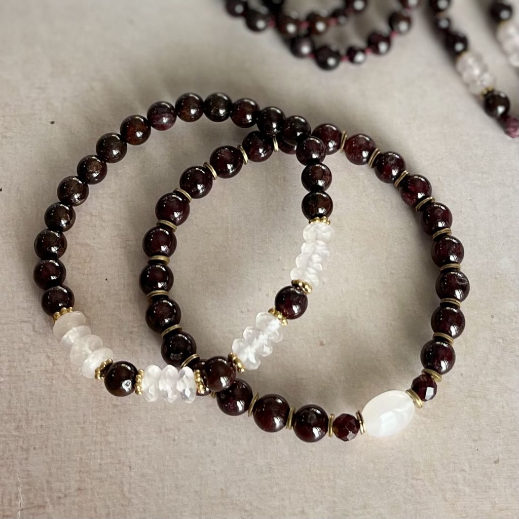 Grounded in Love Garnet Bracelets | Mala Elements