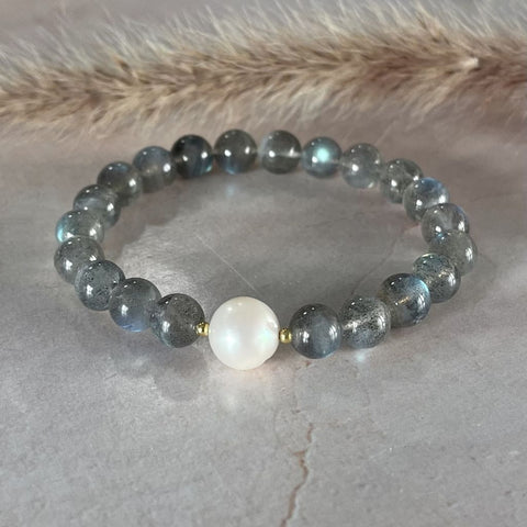 Alyssa AAA Grade Labradorite & Pearl Bracelet