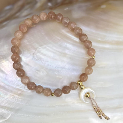 Chandra Peach Moonstone Bracelet