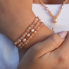 Pink Pearl Bracelets | Peach Moonstone Bracelets | Mala Elements