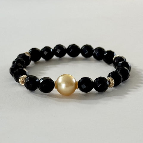Phoenix Gold – Ebony & South Sea Pearl Bracelet