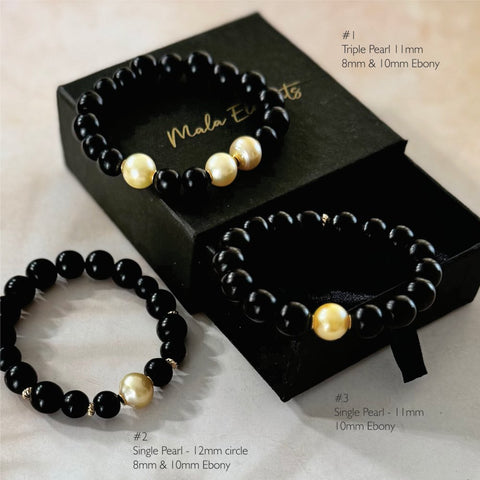 Phoenix Gold – Ebony & South Sea Pearl Bracelet