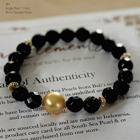 Phoenix Gold – Ebony & South Sea Pearl Bracelet