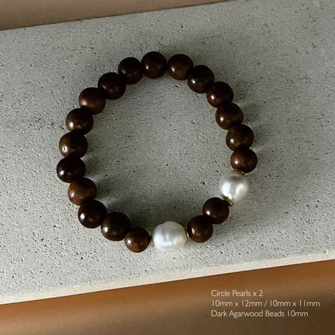 Ella South Sea Pearl & Wood bracelets