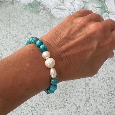 Turquoise Multi Pearl Bracelet
