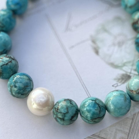 Turquoise Single Pearl Bracelet