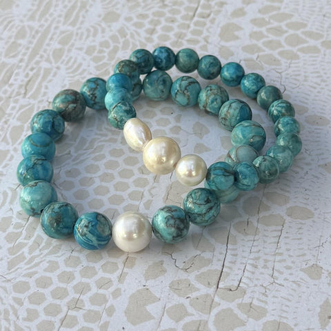 Turquoise Multi Pearl Bracelet