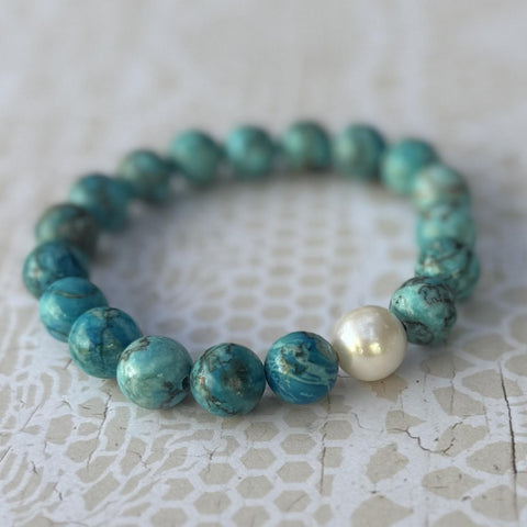 Turquoise Single Pearl Bracelet