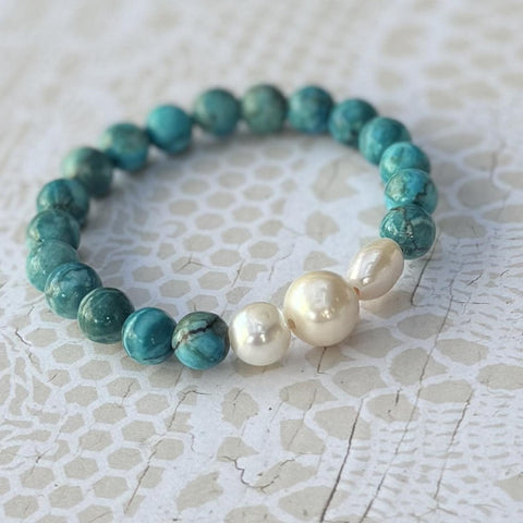 Turquoise Multi Pearl Bracelet