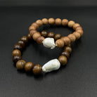 Baroque Pearl bracelets | Wood Bracelet | Mala Elements