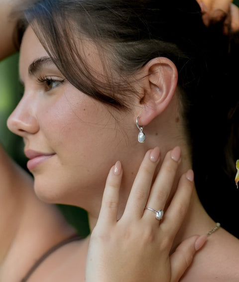 Keshi Pearl Tiny Hoop Earrings
