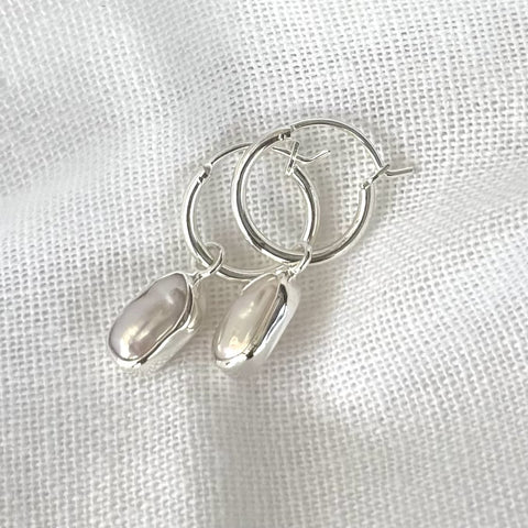 Keshi Pearl Tiny Hoop Earrings