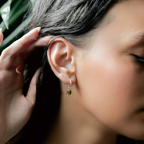 Citrine Tiny Hoop Earrings