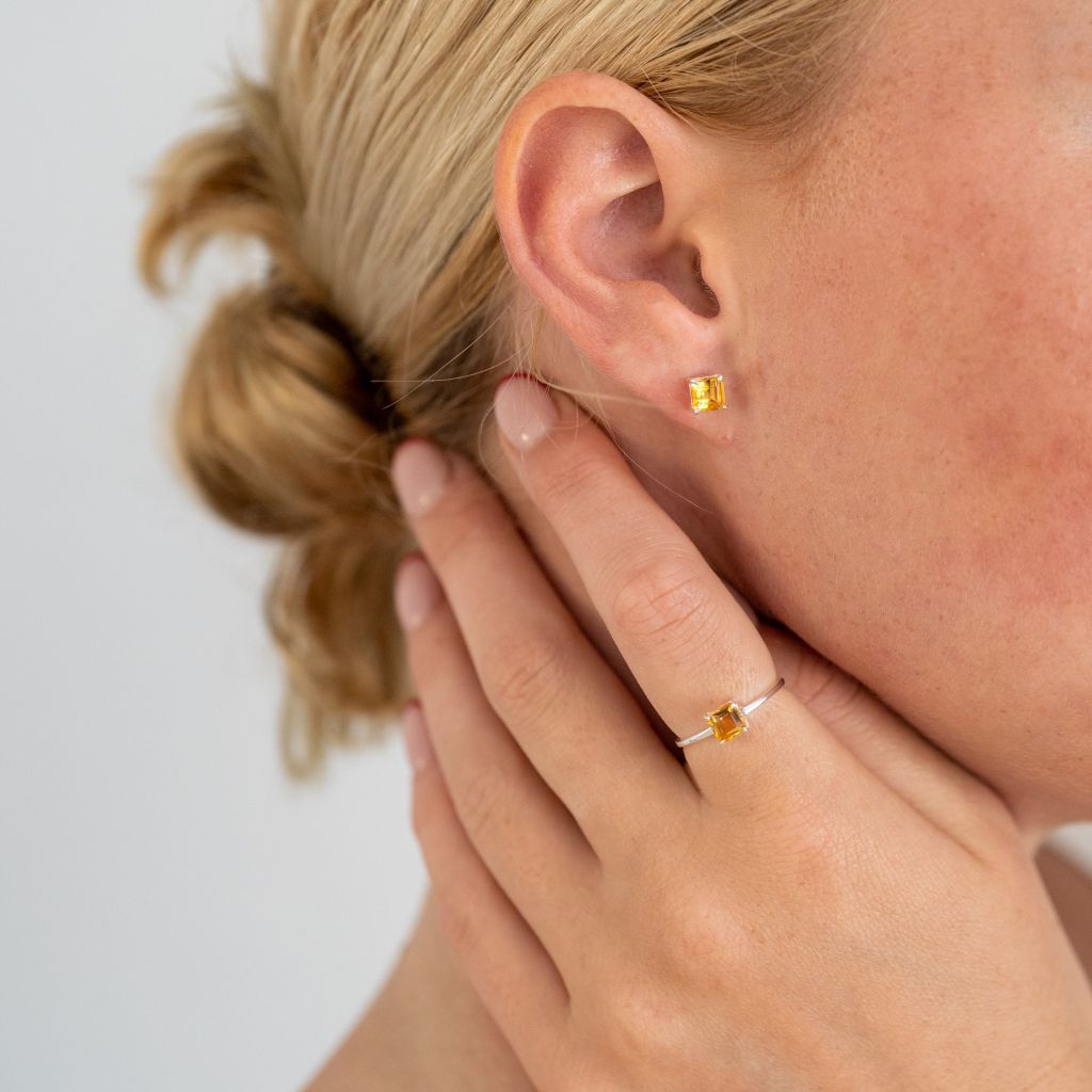 Princess Stud Earrings | Cut Fine Stud Earrings | Mala Elements