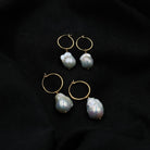 Pearl Hoop Earrings | Baroque Hoop Earrings | Mala Elements