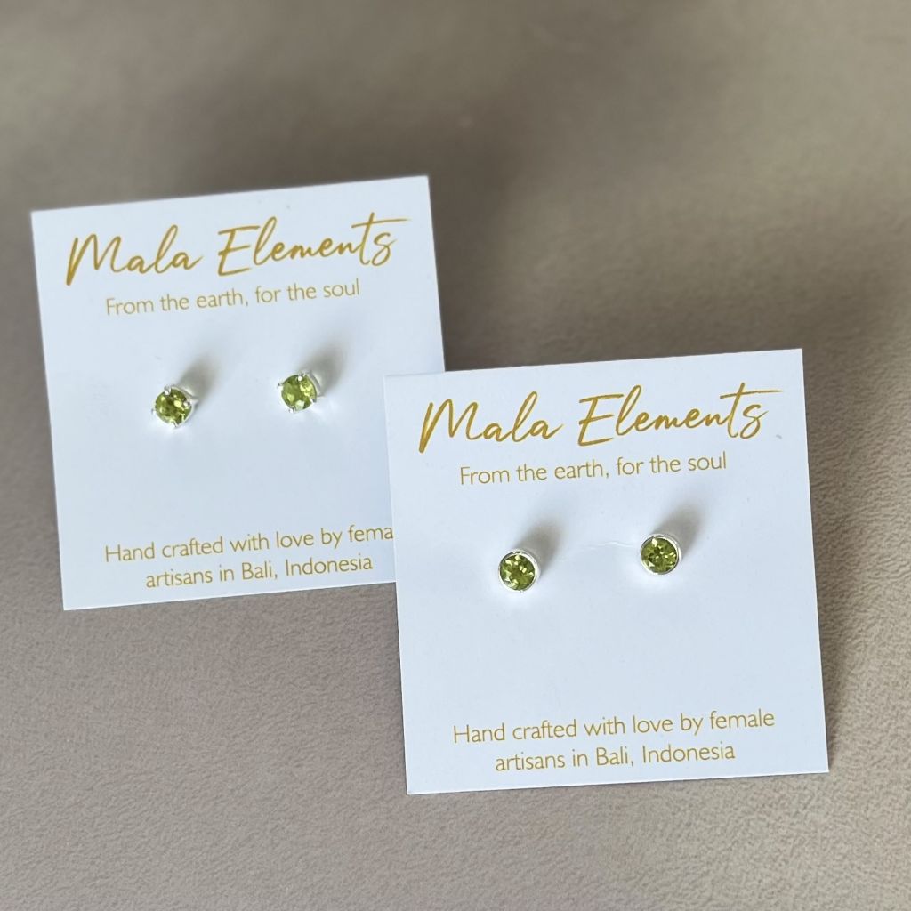 Peridot Stud Earrings | Fine Stud Earrings | Mala Elements