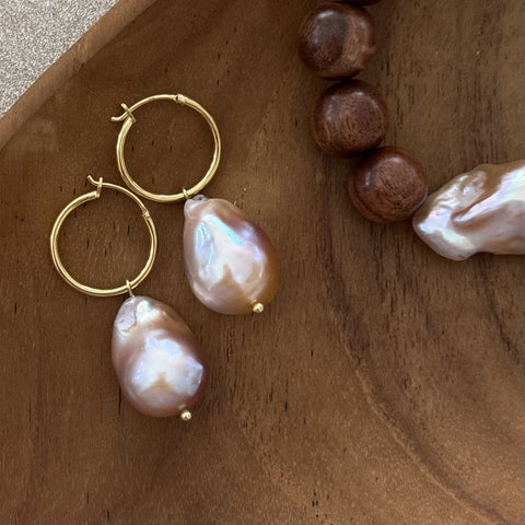 Pink Baroque Pearl Earrings