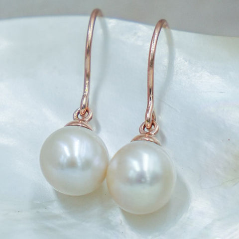 South Sea Pearl Shepherd Hook Earrings