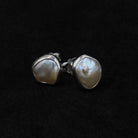 Pearl Stud Earrings | Biwa Studd Earrings | Mala Elements