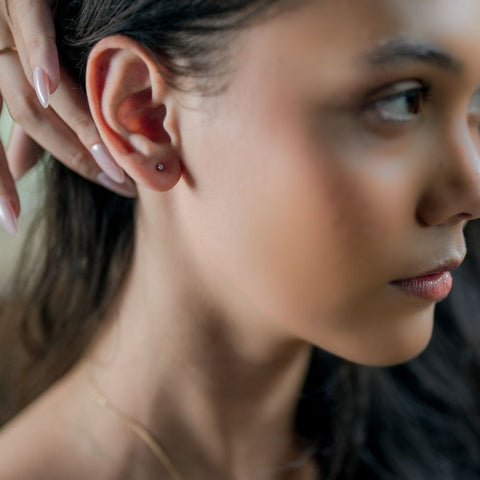 Tiny Natural Diamond Stud Earrings